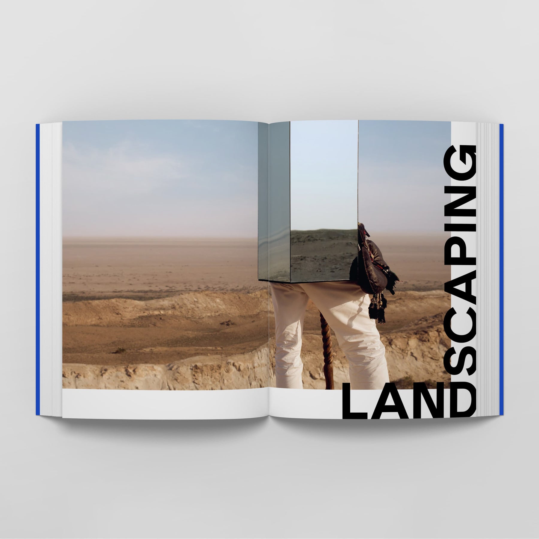 An open book displaying a photograph of a person standing in a desert in Central Asia, with the text "Punk Orientalism: The Art of Rebellion" overlaid on the right page.