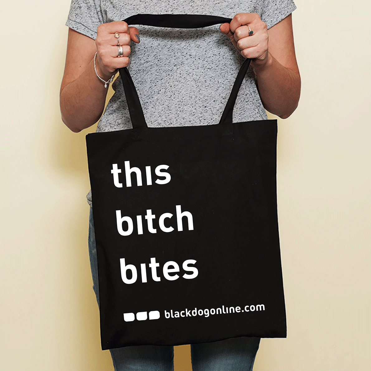 this bitch bites tote bag